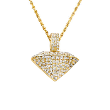 yellow DIAMOND SHAPED PENDANT IN 14K YELLOW GOLD 0.50 CTW